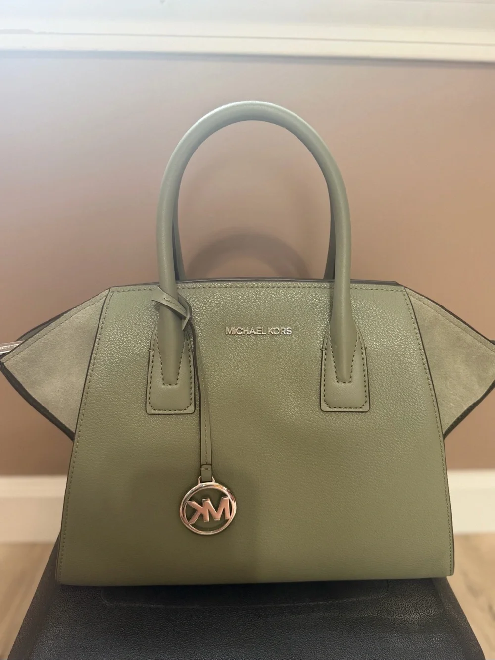 Michael Kors Olive Leather Dome Satchel